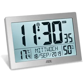 ADE Digitale Funkuhr silber
