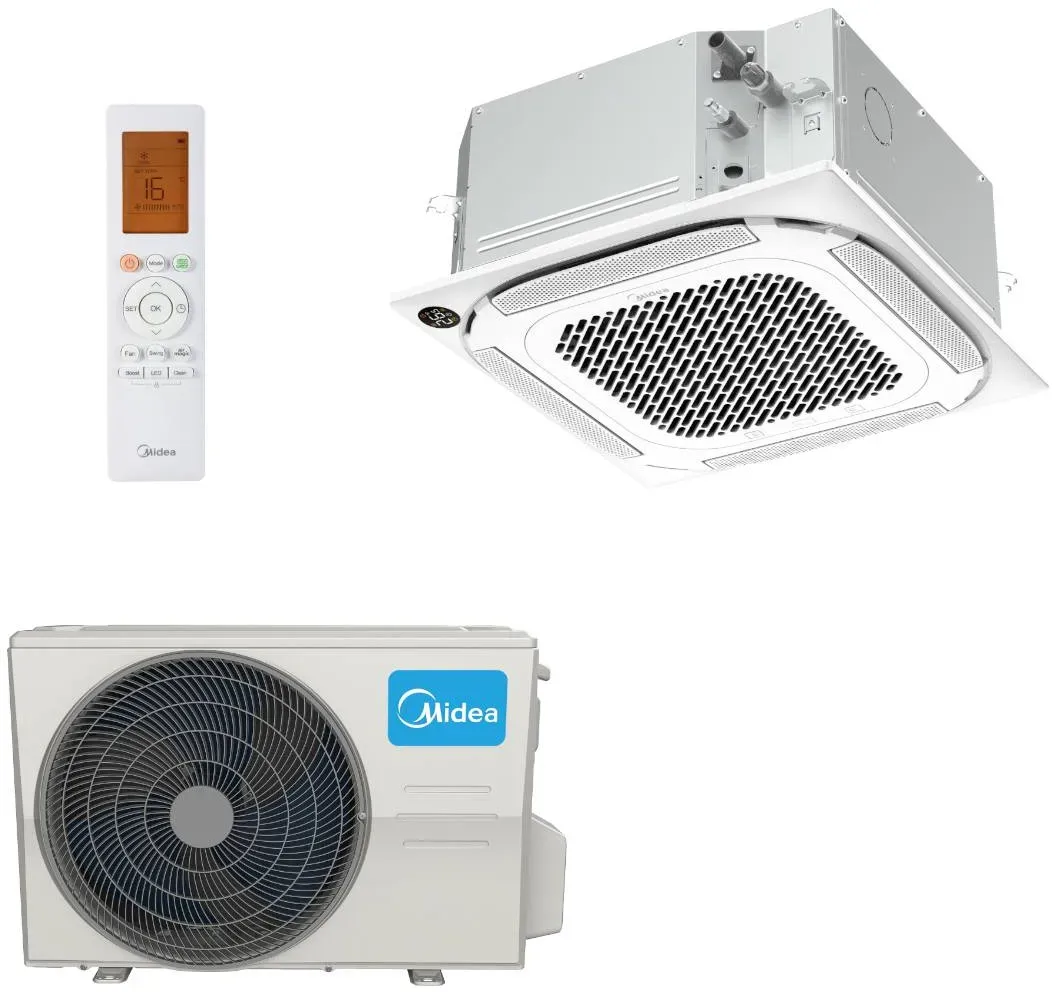 Midea 4-Wege Deckenkassetten Set MCA4U-12HRFNX 3,5kW