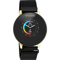 Oozoo Smartwatch Unisex Fitnessuhr (Gold/Schwarz Metall)