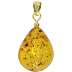 Ketten-Anhänger OSTSEE-SCHMUCK "Ostsee-Schmuck Anhänger", gelb, Schmuckanhänger, Damen, 30 x 12mm, Bernstein, 2.4 g