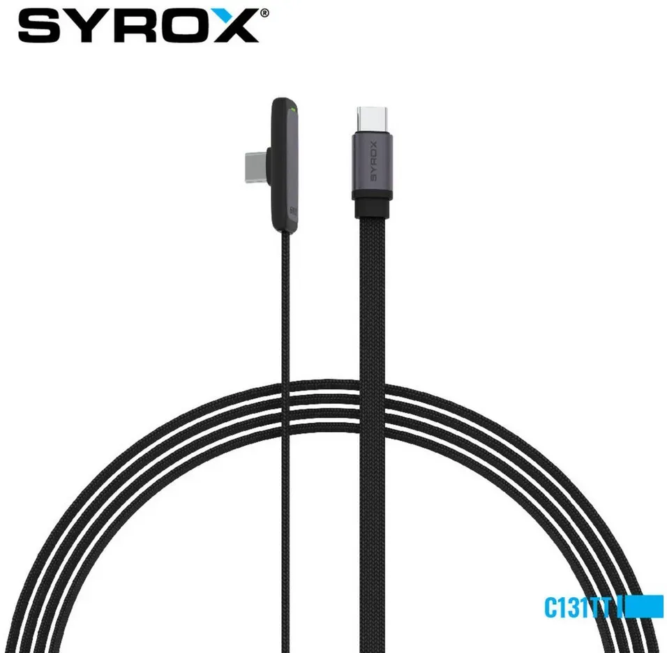 Syrox 60W Type-C zu Type-C Gaming Ladekabel LED Smartphone-Kabel, (120 cm)