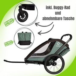 Hamax Cocoon Kinderfahrradanhänger für 1 Kind, Farbe: Grey / Black