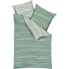 KAEPPEL Wendebettwäsche Mako-Satin grün Größe 1x 155x220 cm + 1x 80x80 cm