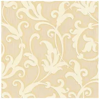 Profhome Textiltapete Barock 0,53 m x 10 m 5,33 m2 Gelb/Gold 954902-GU