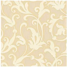 Profhome Textiltapete Barock 0,53 m x 10 m 5,33 m2 Gelb/Gold 954902-GU
