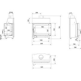 Kratki SIMPLE Kamineinsatz Stahl Schwarz