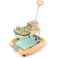 Daliya® BEBISTEP 4in1 Spiel- und Lauflernwagen - Gehfrei mit Schaukelfunktion Babywalker Lauflernwagen Laufhilfe Babywippe mit Musik- & Spielecenter & Esstisch (Gelb-türkis)