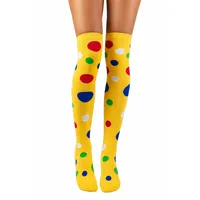 Das Kostümland Overknees Clown Kniestrümpfe Polka Dot - 414030 | Gelb Bunt - Einheitsgröße