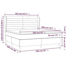 vidaXL Boxspringbett mit Matratze Rosa 160x200 cm Samt vidaXL