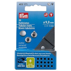 Prym Hohlnieten, Größe: 9 mm Ø, Inhalt: 20 Stück.