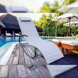 Chillroi Schaukelgartenstuhl Liegestuhl 62 x 162 x 80 cm grau