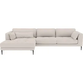 TRENDMANUFAKTUR Ecksofa TRENDMANUFAKTUR "Luzi, wahlweise mit Schlaffunktion & Bettkasten., L-Form", beige, B:280cm H:80cm T:168cm, 92% Polyester, 8% Nylon, Sofas, Ecksofa, Designsofa mit tollem Sitzkomfort, Metallfüße schwarz, Breite 280 cm