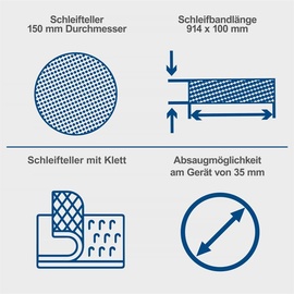 SCHEPPACH Band- und Tellerschleifer BTS900Vario 150mm, mit Drehzahlregulierung