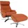Mendler Relaxsessel mit Hocker HWC-K98, Fernsehsessel Sessel, Liegefunktion drehbar, Metall Echtleder/Kunstleder ~ braun