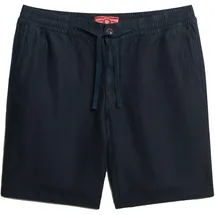 Superdry Herren Leinenshort - Merchant Linen Short, kurze Hose, Leinen, einfarbig Blau XL