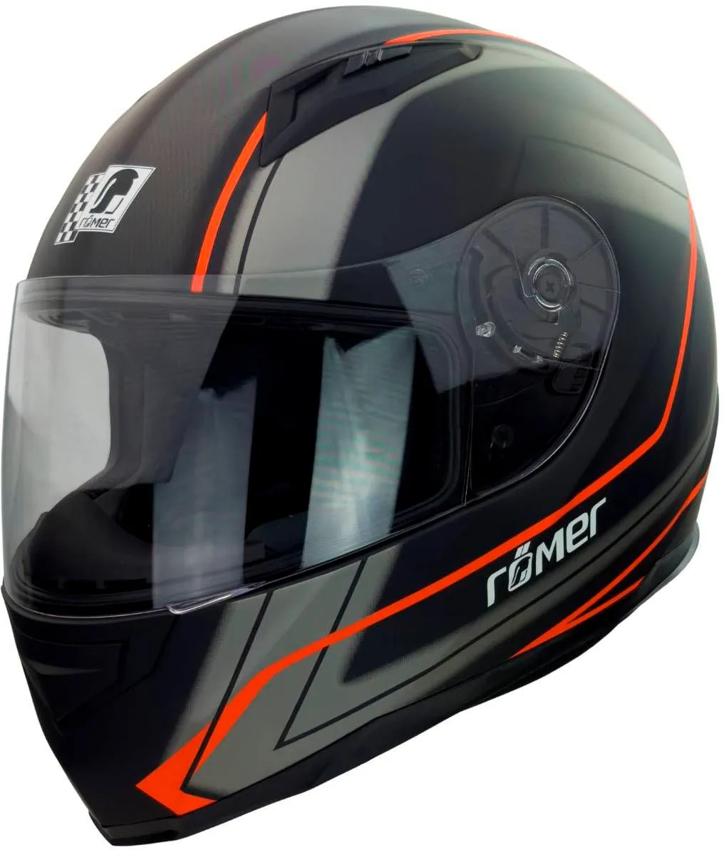 Motorradhelm RÖMER HELME "Regensburg" Gr. S, schwarz (schwarz, neonorange), Helme, S