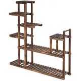 Costway Pflanzenregal 120 x 25 x 120 cm Braun
