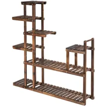 Costway Pflanzenregal 120 x 25 x 120 cm Braun