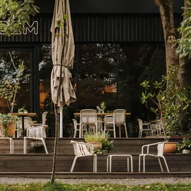 konsimo® Gartenstuhl 57,5 x 53 x 82,5 cm beige 4 St.