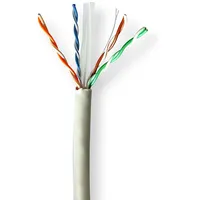 Nedis Netzwerk-Kabel Rollen CAT6 Solid U/UTP Reines Kupfer 100.0 m Innenbereich Rund (U/UTP, CAT6, 100 m), Netzwerkkabel