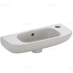 Duravit D-Code Handwaschbecken, 1 Hahnloch rechts gestochen, Badkeramik, weiß