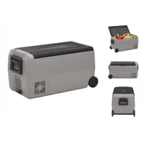 vidaXL Kühlbox Kompressor Kühlbox mit Rollen und Griff Schwarz Grau 50 L Camping Van schwarz