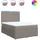 vidaXL Boxspringbett mit Matratze Taupe 140x200 cm Stoff