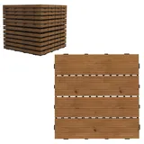 Terrassenfliesen – Deckbelag – 12er-pack, Max. Fläche 1,08 M2 – Klicksystem, Sehr Einfache Verlegung