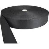 Gurtband Polypropylene schwarz 50mm breit - 50 Meter Länge / 5 cm Breite