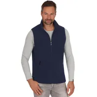 Trigema Fleeceweste TRIGEMA "TRIGEMA Fleeceweste", Herren, Gr. L, blau (navy), 100% Polyester, sportlich, Westen