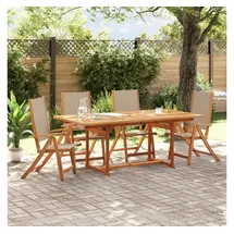 vidaXL Gartenstühle 4 Stk. Klappbar Massivholz Akazie und Textilene