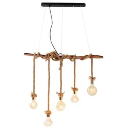 NÄVE Pendelleuchte »Rope«, BxHxL: 6 x 150 x 100 cm, Metall/Kunststoff/Naturmaterial - beige