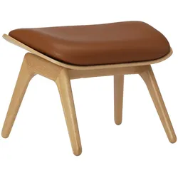 UMAGE - The Reader Ottoman, Eiche natur / Lederoptik Cognac