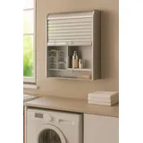 Medizinschrank BISCHOF "Salus", grau (silbergrau), B:42cm H:48cm T:10cm, Kunststoff, Schränke