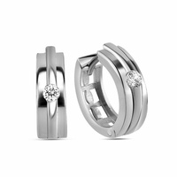 dKeniz Creolen 925/- Sterling Silber Hochglanz Design Ohrring«, 40293506-0 Silber + weiß 1 5 Cm Glänzend