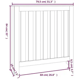 vidaXL Heizkörperverkleidung Weiß 79,5x19x84 cm Massivholz Kiefer