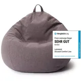 Lumaland Sitzsack Comfort Line | Indoor Beanbag 80x90x50cm mit mehr als 1,5 Mio. anpassbaren EPS-Perlen | Weiches & Komfortables Bodenkissen | Sessel für Kinder & Erwachsene | 185 L Volumen Dunkelgrau