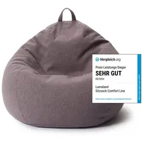 Lumaland Sitzsack Comfort Line | Indoor Beanbag 80x90x50cm mit mehr als 1,5 Mio. anpassbaren EPS-Perlen | Weiches & Komfortables Bodenkissen | Sessel für Kinder & Erwachsene | 185 L Volumen Dunkelgrau