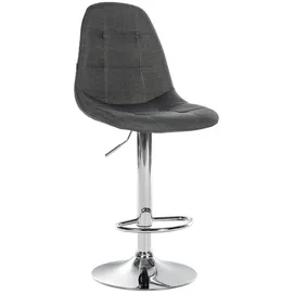 CLP Barhocker Elmore 360 Grad drehbar höhenverstellbar Stoff dunkelgrau/Metall
