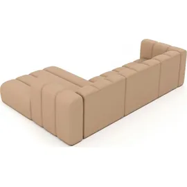 kaiser möbel Ecksofa L-Form Grand L 287 cm, Veloursstoff Salvador, Beige, Links - Beige
