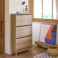Sweeek Skandinavischer Schuhschrank mit Holzdekor - sweeek