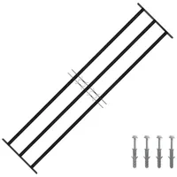 vidaXL Fenstergitter 174 x 45 cm Pulverbeschichteter Stahl Schwarz