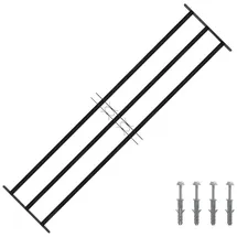 vidaXL Fenstergitter 174 x 45 cm Pulverbeschichteter Stahl Schwarz