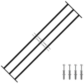 vidaXL Fenstergitter 174 x 45 cm Pulverbeschichteter Stahl Schwarz