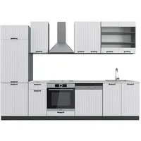 Vicco Küchenzeile Fame-Line 300 cm Weiß Landhaus/Anthrazit