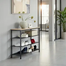 Tectake Portsmouth 100 x 73 x 30,5 cm Eiche Sonoma / braun