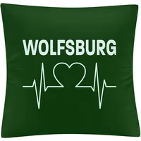 Multifanshop Kissenbezug - Wolfsburg - Herzschlag - Druck weiß