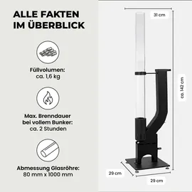Lemodo Pelletfackel Ø 0 cm Schwarz