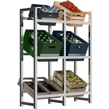 CLP Getränkekistenständer Standregal 116 x 91 x 31 cm Chrom