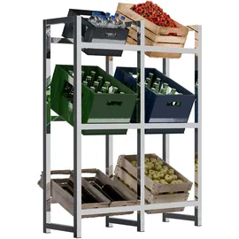 CLP Getränkekistenständer Standregal 116 x 91 x 31 cm Chrom